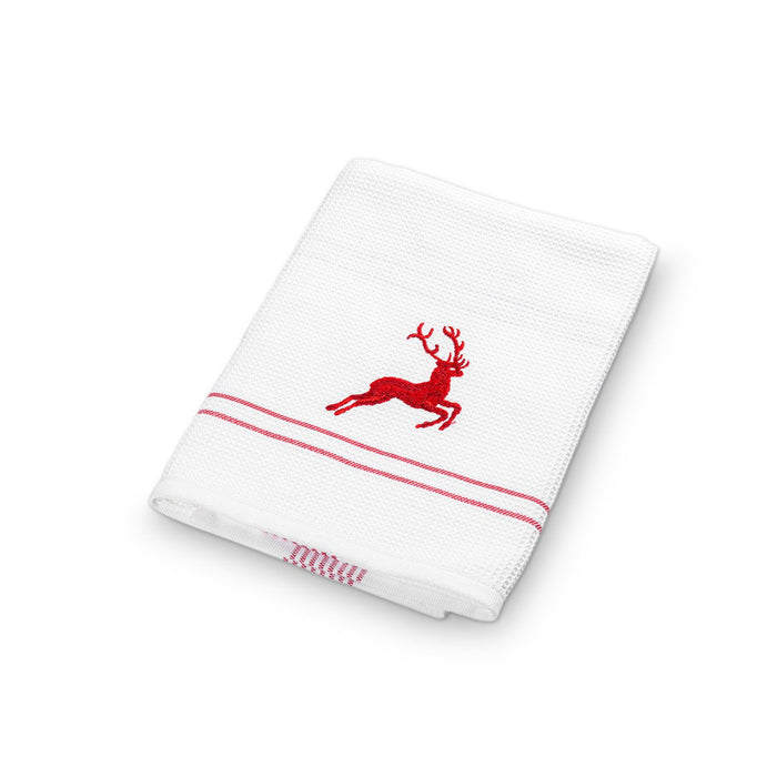 Gmundner Keramik Ruby Red Deer Tea Towel, 50 × 70 cm