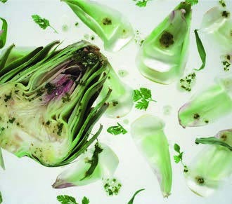 Artichoke salad dressed with a classic French vinaigrette