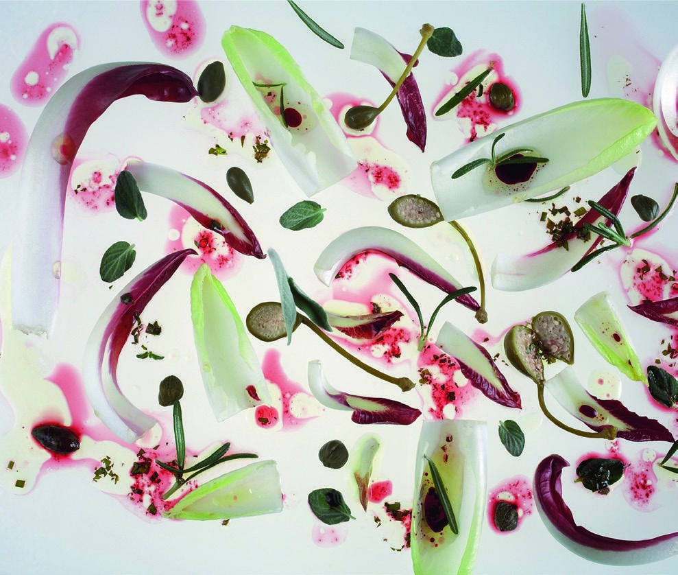 Radicchio and endive salad with Italian red wine vinaigrette