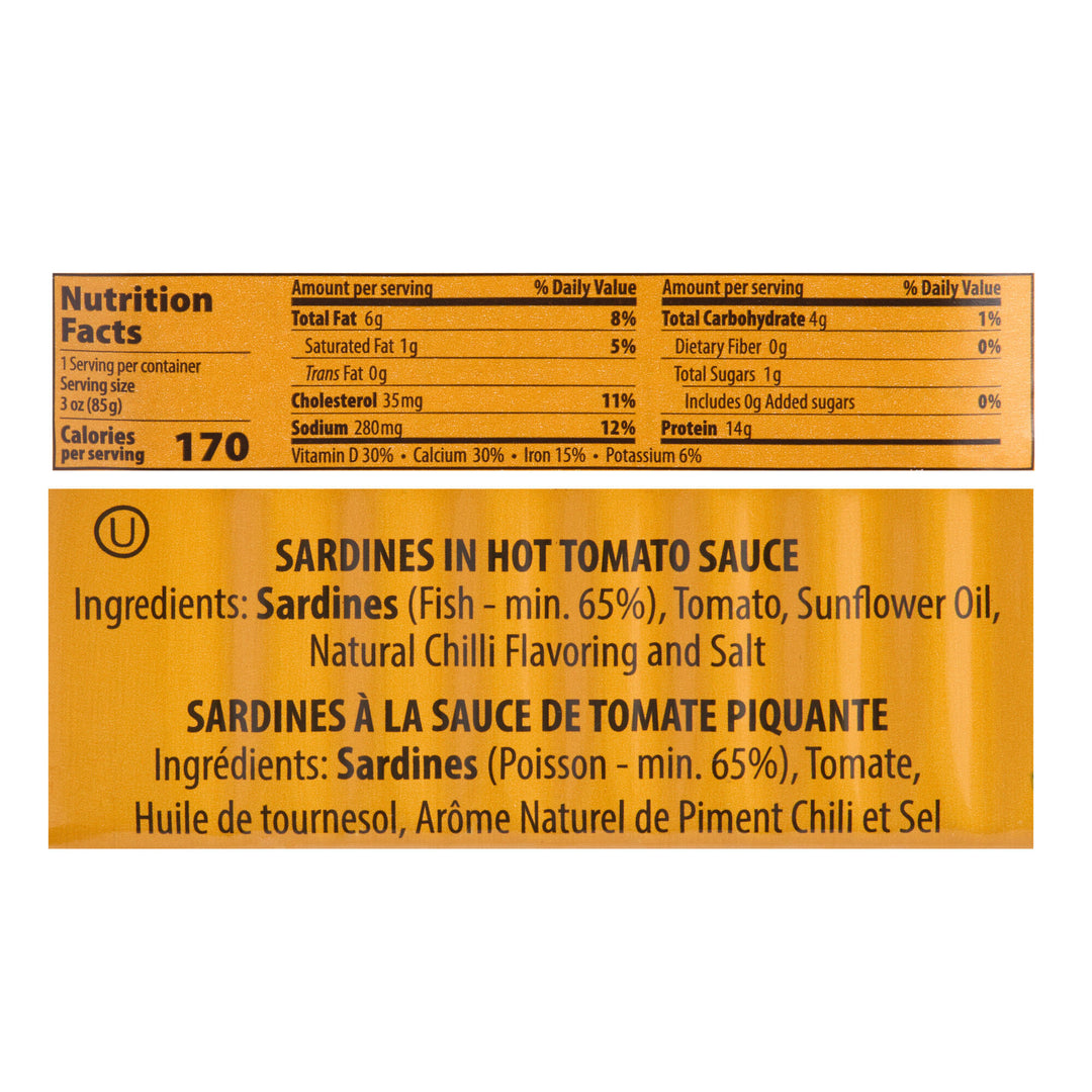 Porthos Sardines in Hot Tomato Sauce
