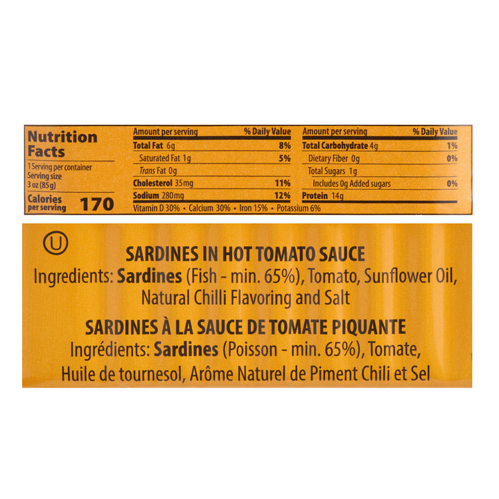 Porthos Sardines in Hot Tomato Sauce