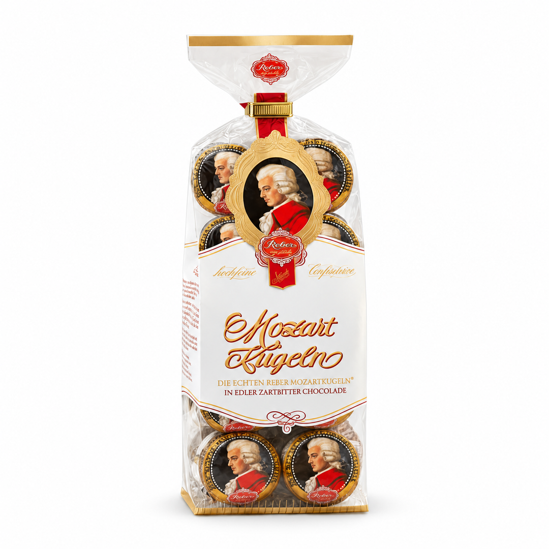 Reber Genuine Mozart-Kugel in Confectionary Bag on a white background