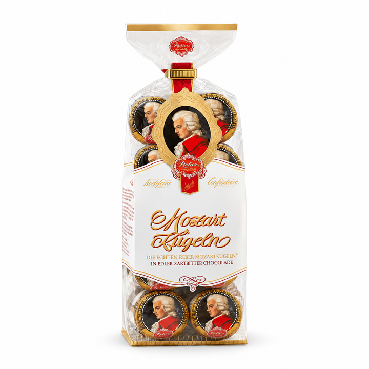 Reber Genuine Mozart-Kugel in Confectionary Bag on a white background