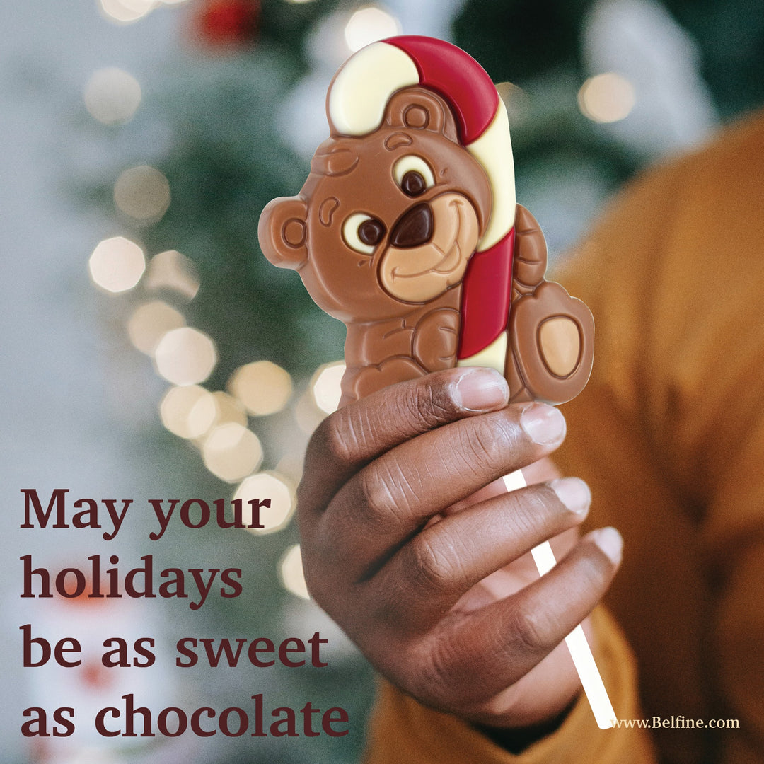 Belfine Candy Cane Bear Lollipop