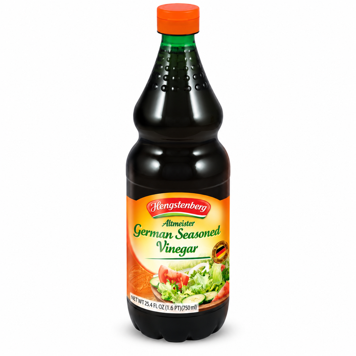 Hengstenberg Altmeister German Seasoned Vinegar bottle on a white background