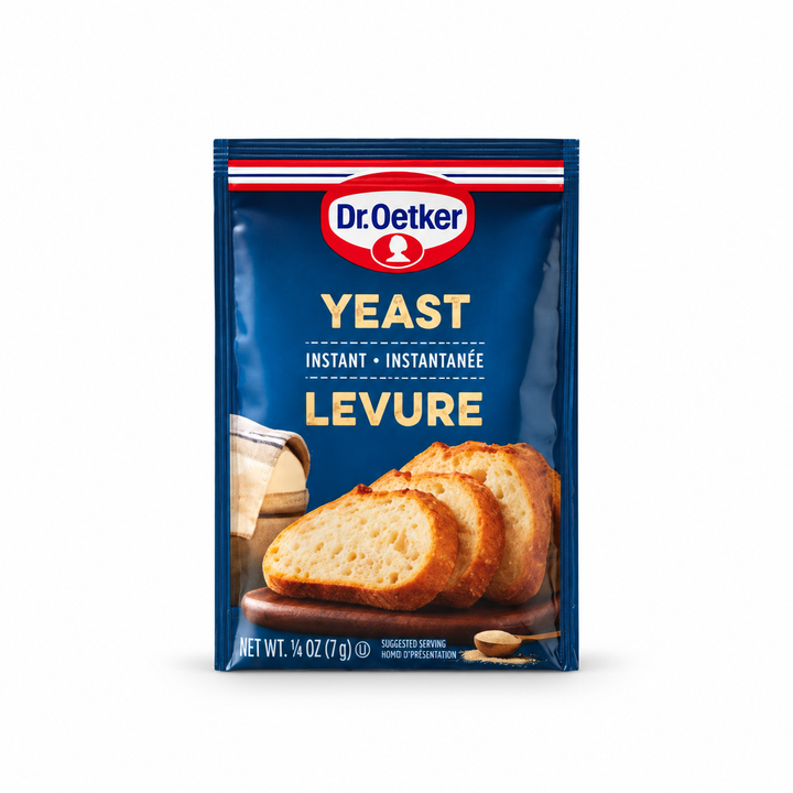 Dr. Oetker Instant Dry Yeast package on a white background