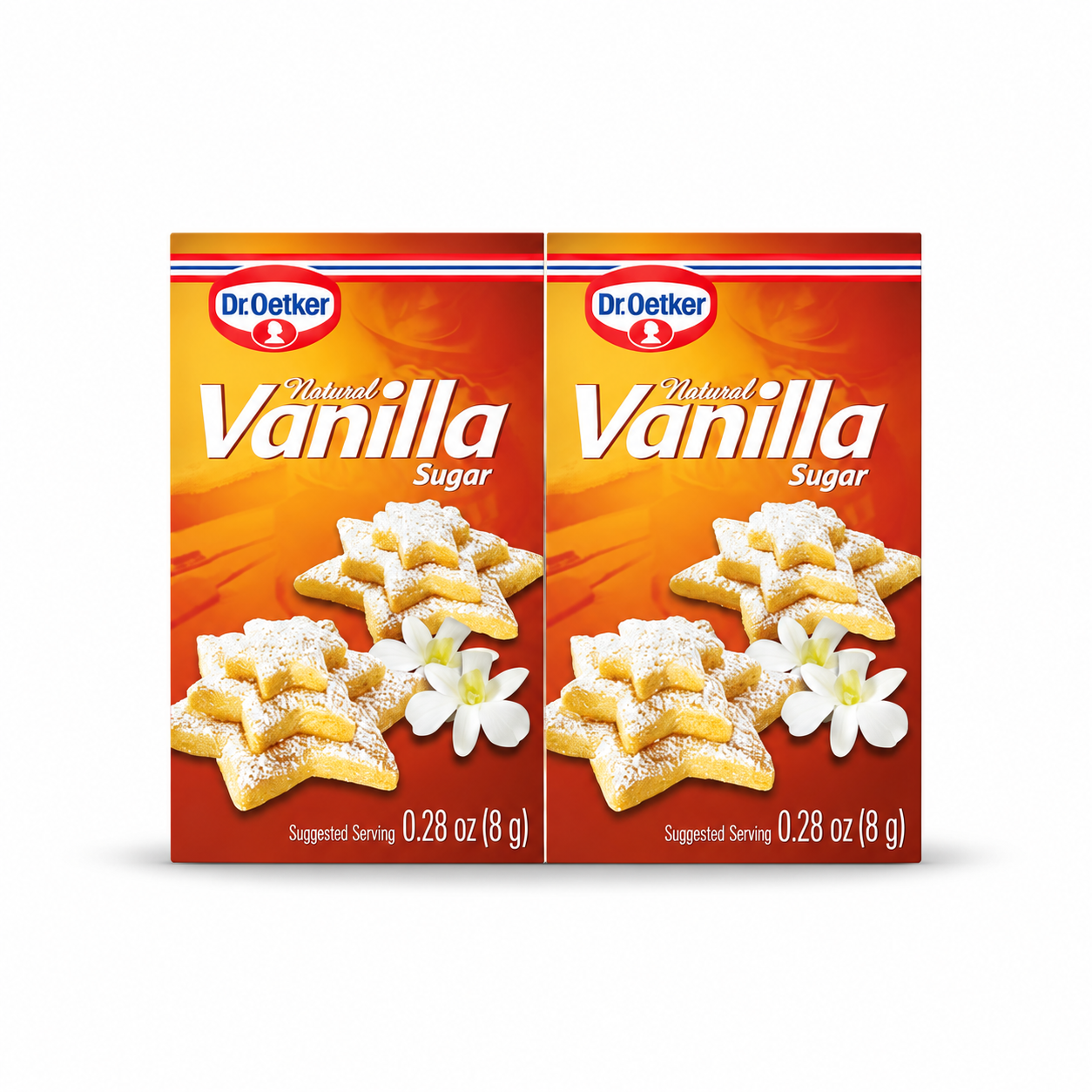 Dr. Oetker Natural Vanilla Sugar 6 Pouch Pack on white background