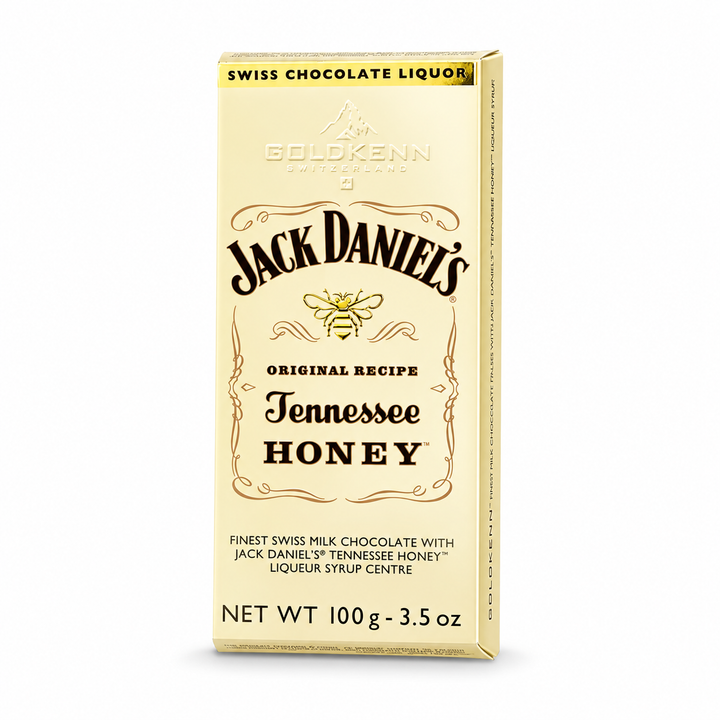 Goldkenn Jack Daniel's Tennessee Honey Milk Chocolate Bar on white background