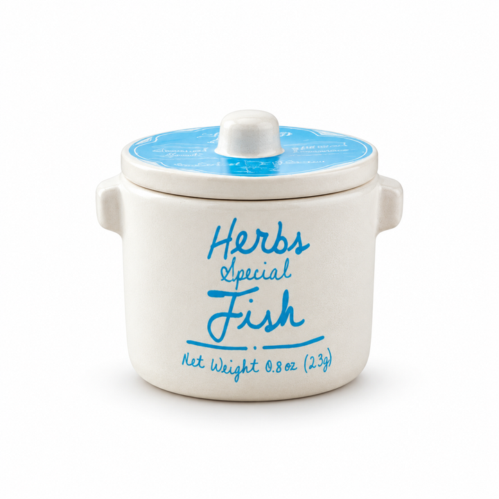 Anysetiers du Roy Herbs for Fish ceramic pot on white background