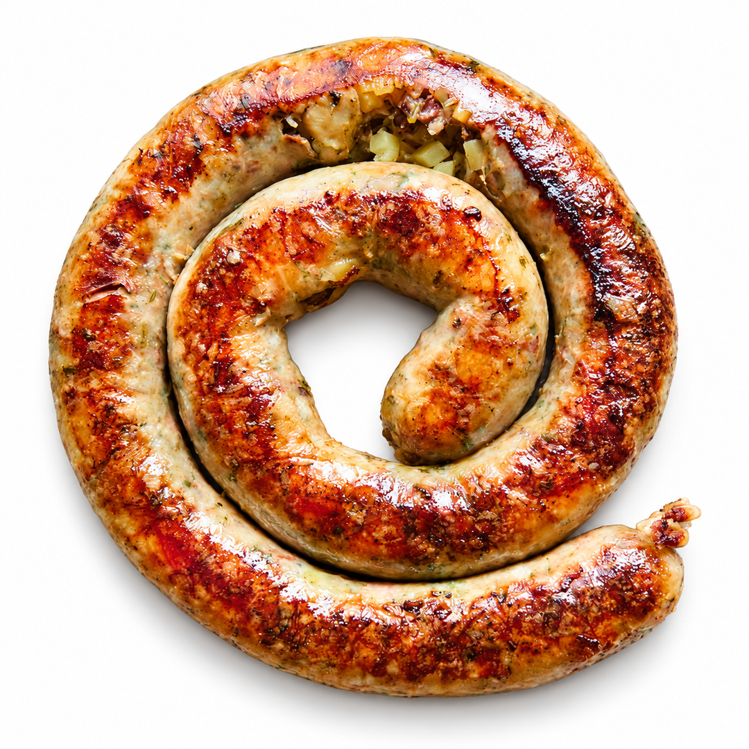 Lars Own Swedish Potatis Korv potato sausage on white background