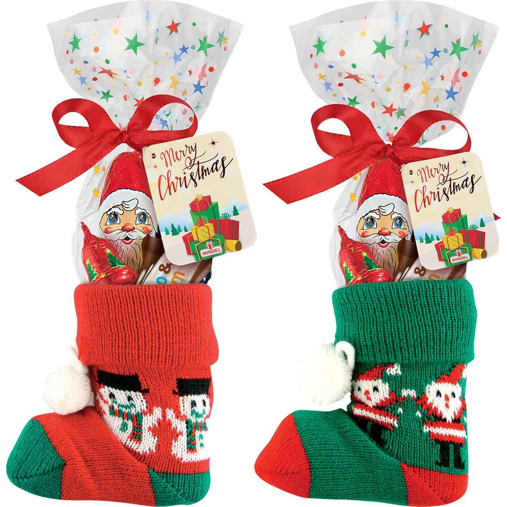 Windel Christmas Stocking with Assorted Figures in Red or Green