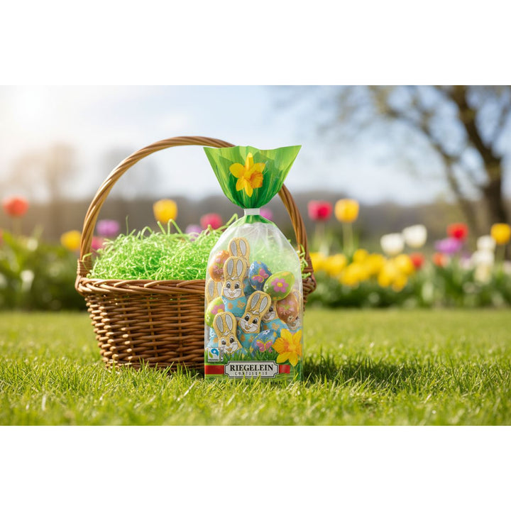 Riegelein Chocolate Easter Eggs and Bunnies in Confectionary Bag