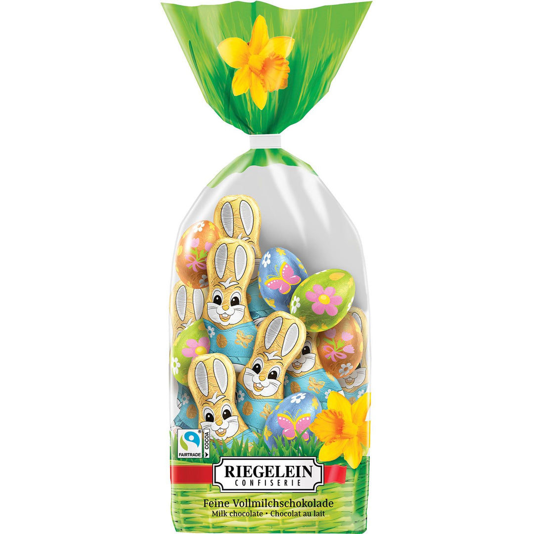 Riegelein Chocolate Easter Eggs and Bunnies in Confectionary Bag