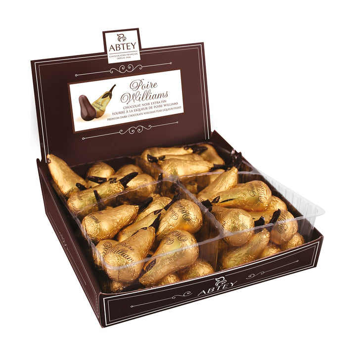 Abtey Chocolate Liqueur Filled Pear Shaped Chocolates Filled with Williams Pear Liqueur