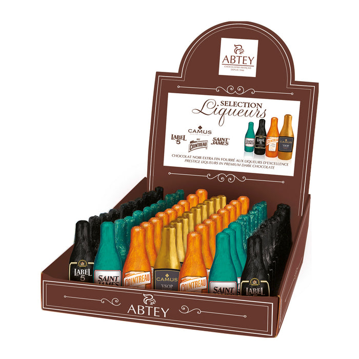Abtey Assorted Liqueur-Filled Chocolate Bottles Display Box (70 Pieces)
