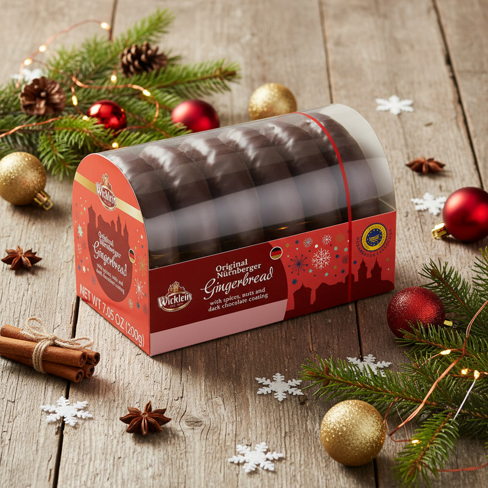 Wicklein chocolate Lebkuchen with 14% nuts in a red gift chest