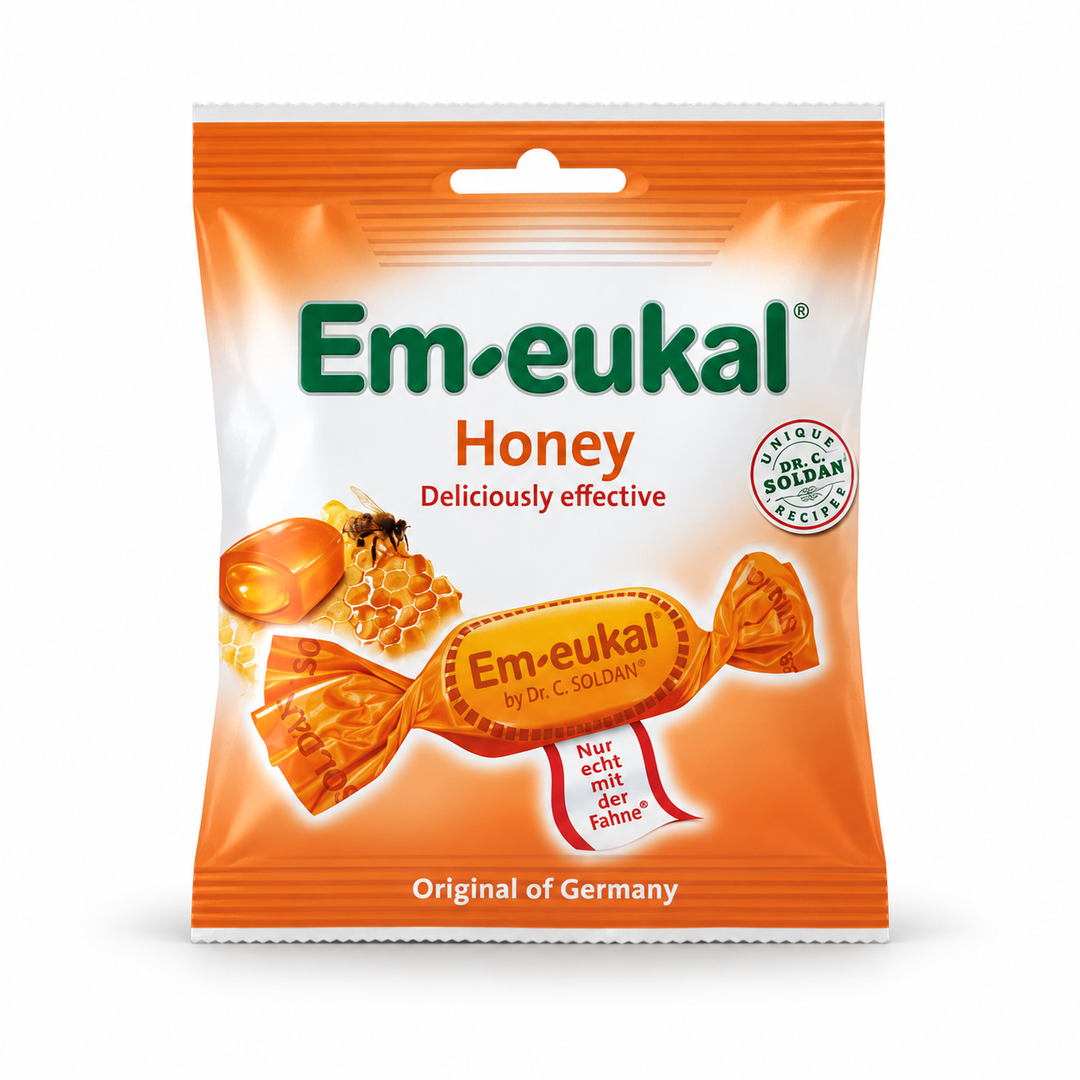 Dr. C. Soldan Em-eukal Honey Lozenges on a white background