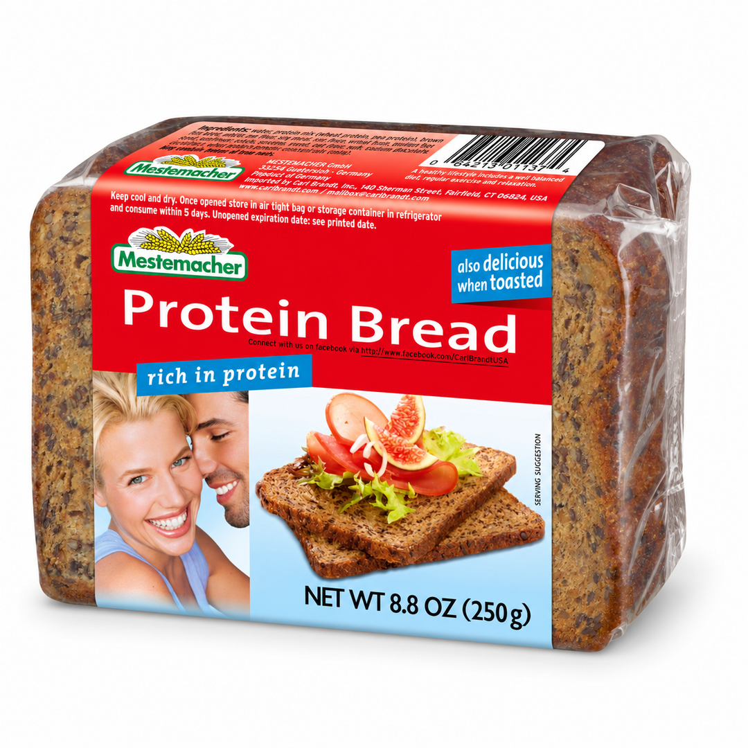 Mestemacher Protein Bread package on white background