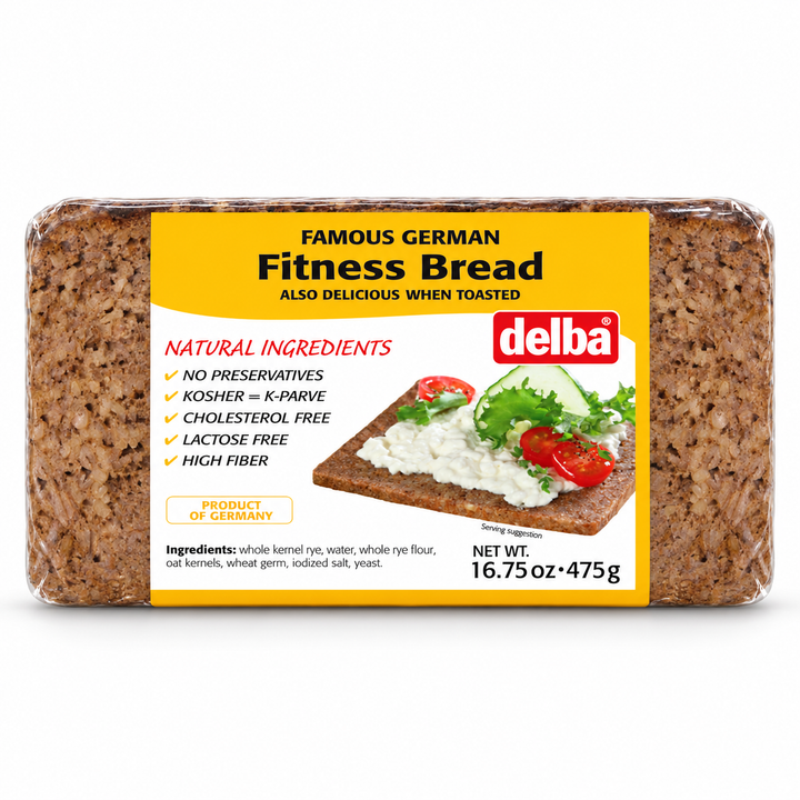 Delba Fitness Bread package on white background
