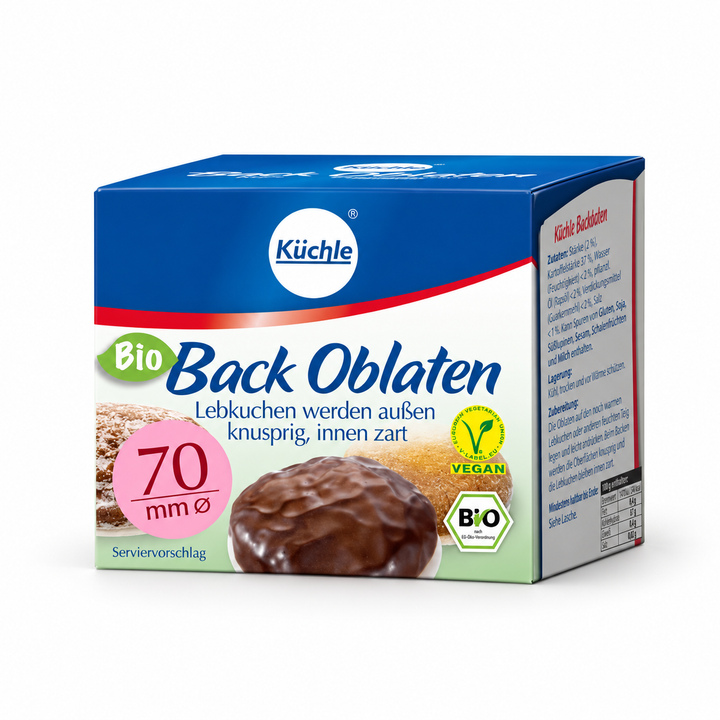 Küchle 70mm Back Oblaten Baking Wafers box on white background
