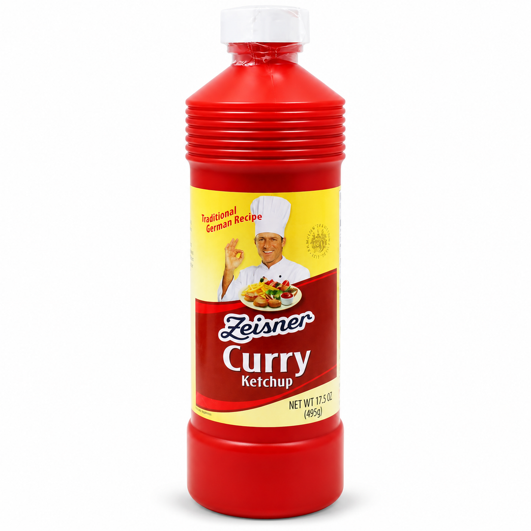 Zeisner Curry Ketchup bottle on a white background