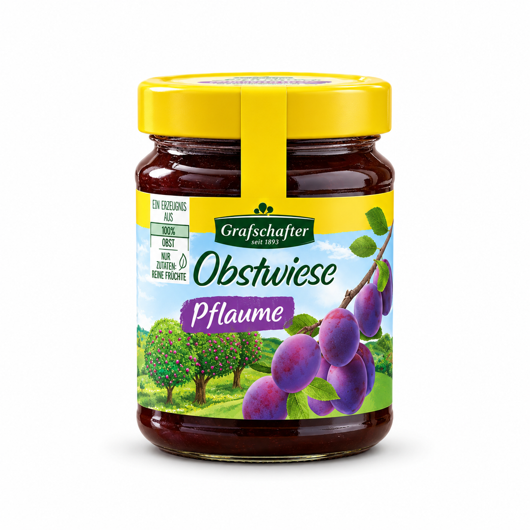 Grafschafter Plum Butter — product packaging centered on a white background