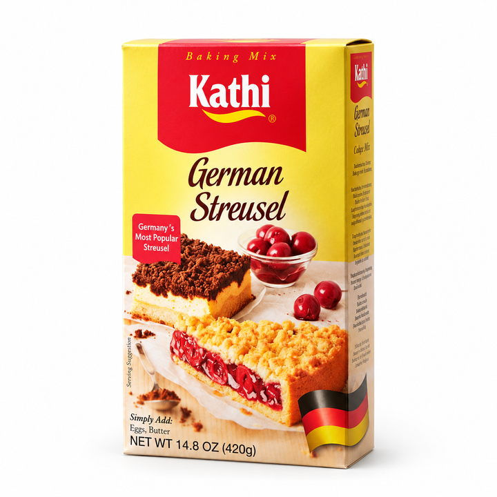 Kathi German Streusel Mix — product packaging centered on a white background