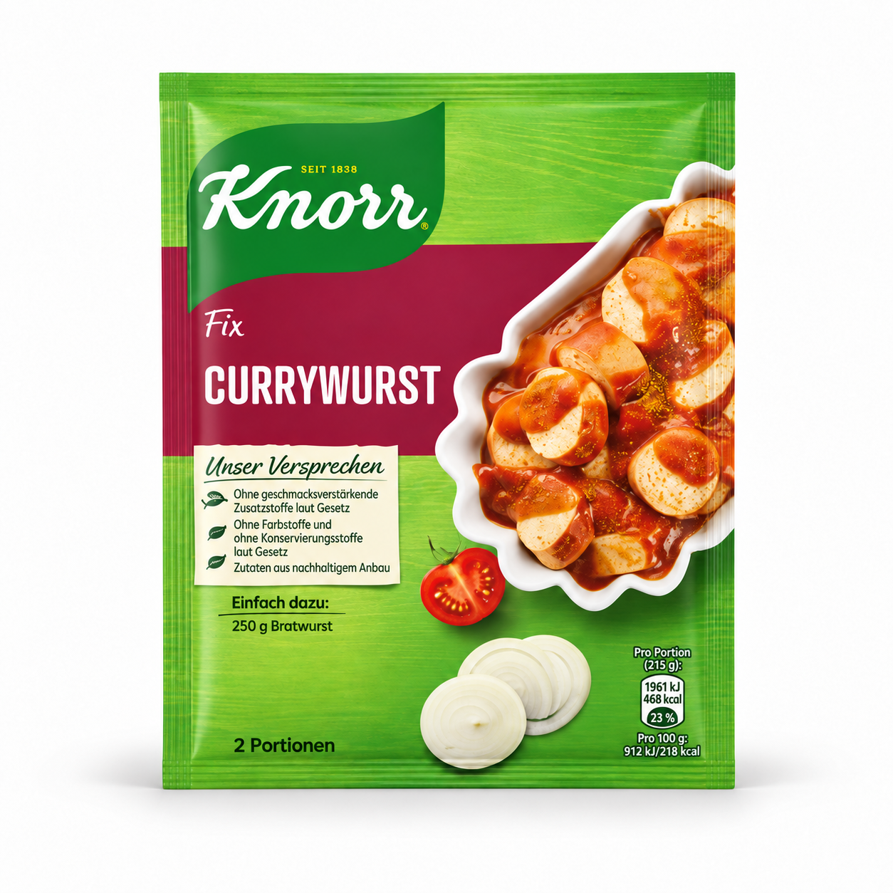 Knorr Fix Currywurst — product packaging centered on a white background