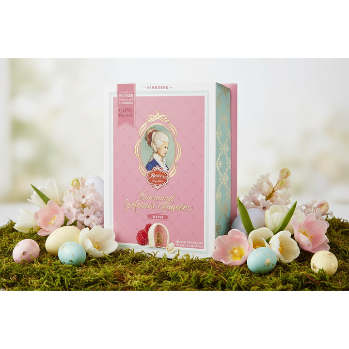 Reber Constance White Chocolate Raspberry Kugel in Portrait Box