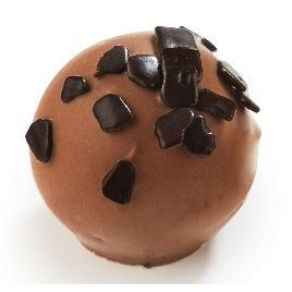 Ickx Arkin Irish Cream praline with dark chocolate pieces on top