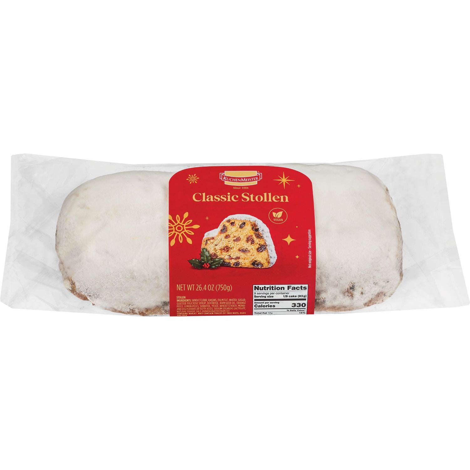 Kuchenmeister Classic Christmas Christstollen, 750 g.