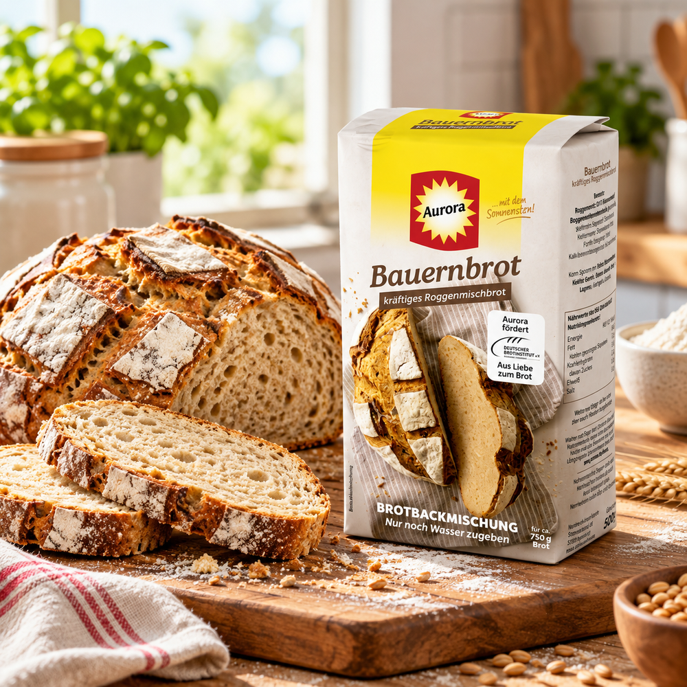Aurora Bauernbrot Bread Mix lifestyle serving suggestion