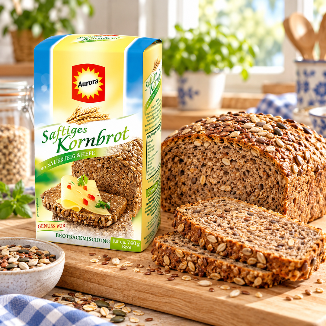 Aurora Kornbrot Bread Mix lifestyle serving suggestion