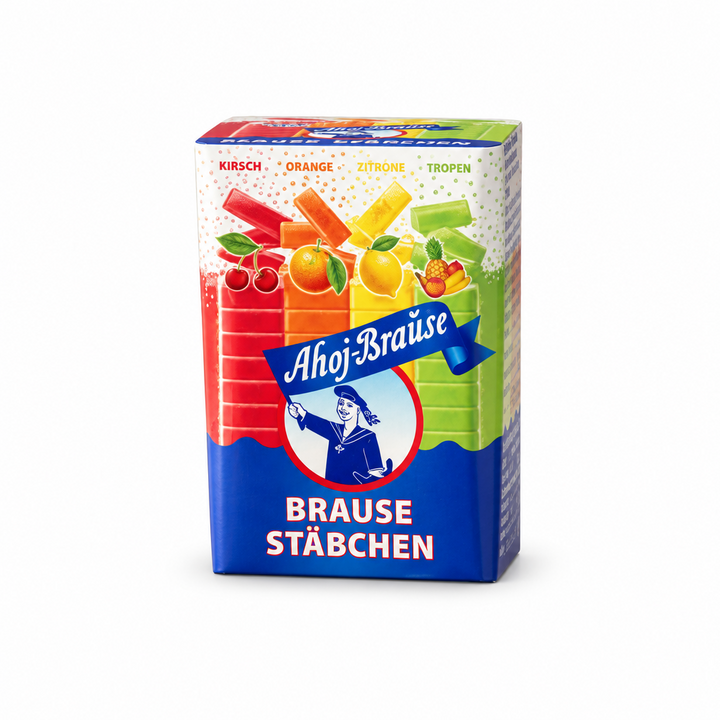 Ahoj-Brause Stäbchen Fizzy Sticks 125 g box, front view