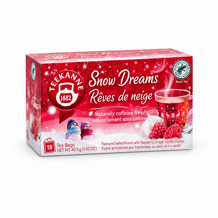 Teekanne Snow Dreams tea box on a white background