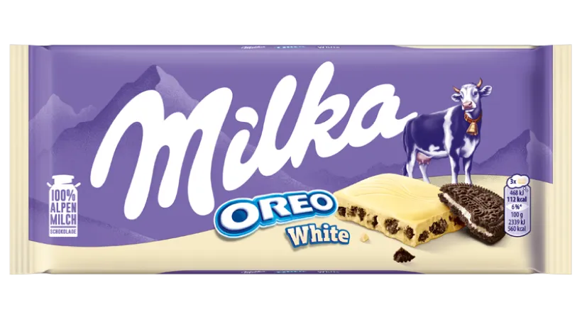Milka Oreo White chocolate bar 100g package