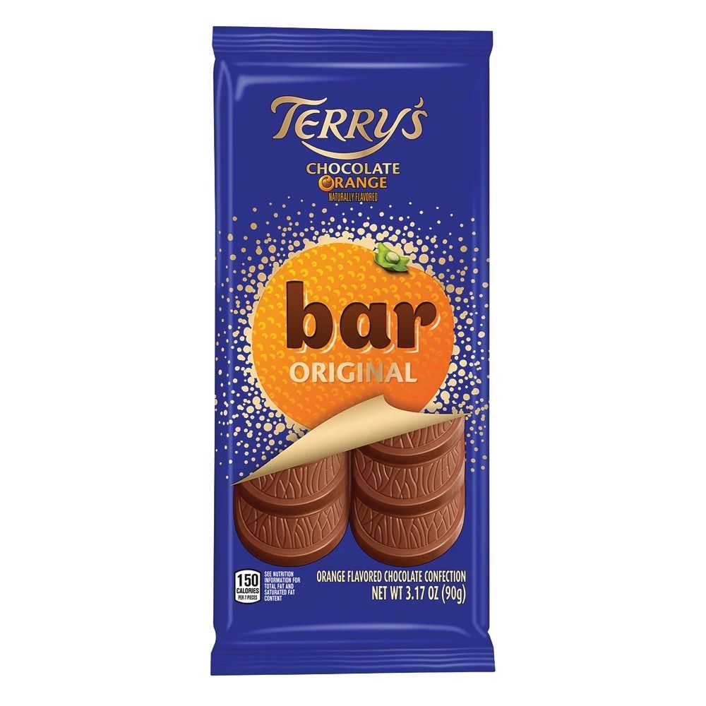 Terry's Milk Chocolate Orange Bar, 90 g package, front view