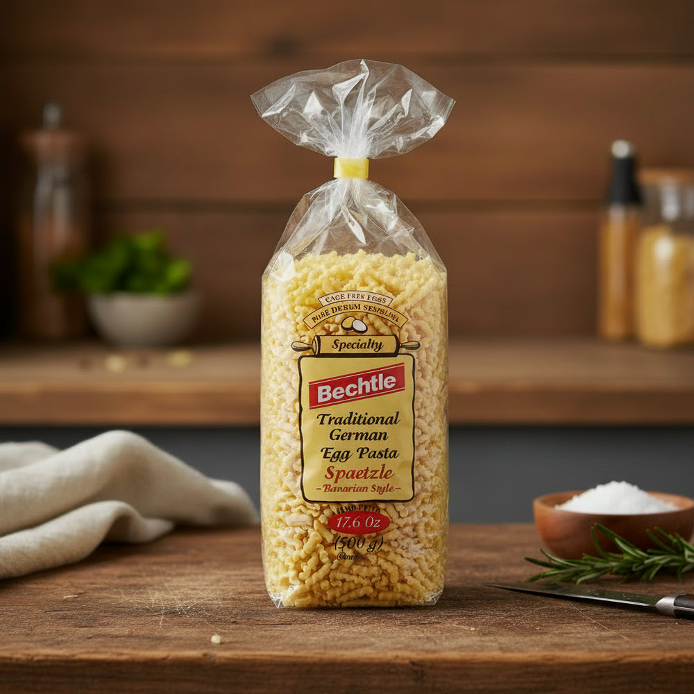 Bechtle Bavarian Style Spaetzle bag on a kitchen counter
