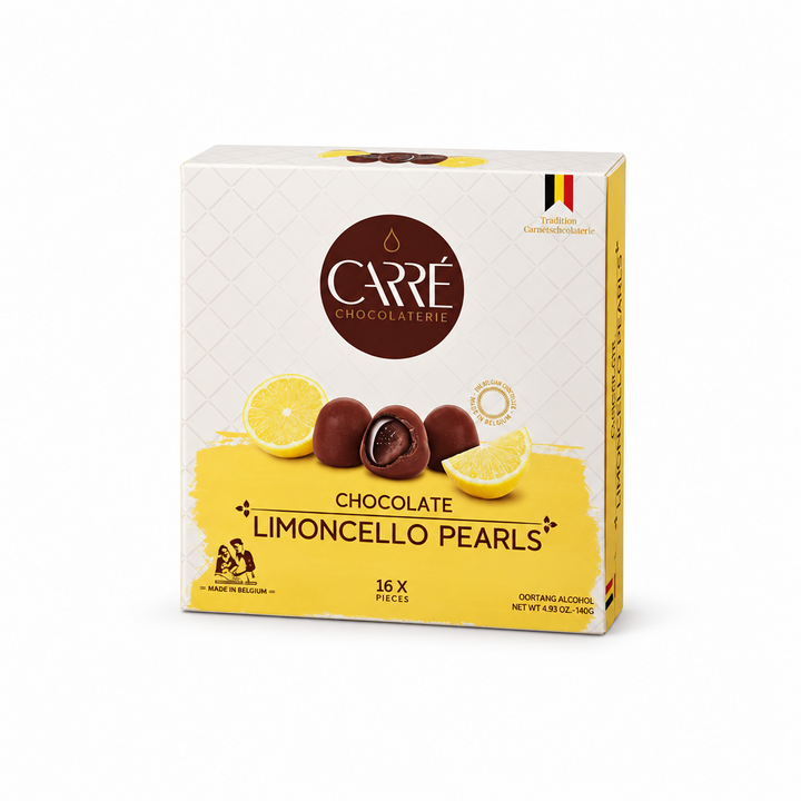 Carré Limoncello Pearls, 120 g box with 16 chocolate pearls