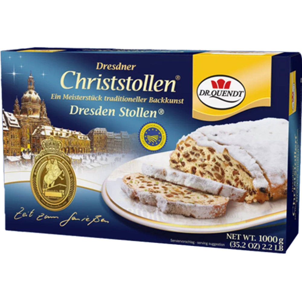 Dr. Quendt Dresdner Christstollen 1000 g gift box with sliced stollen