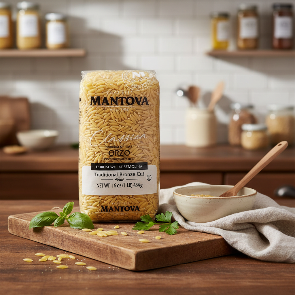 Mantova Bronze Die Pasta Orzo 1 LB