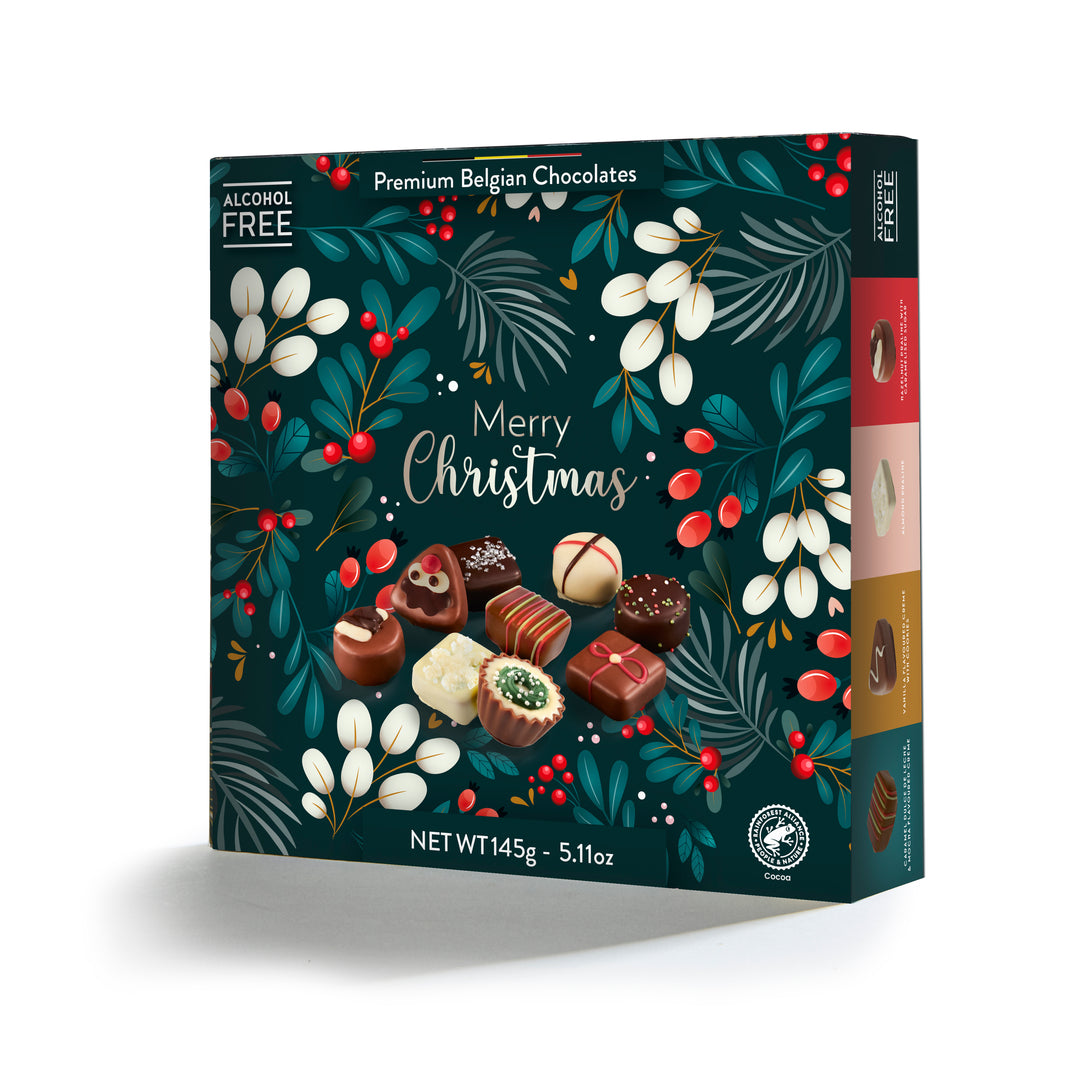 Ickx Merry Christmas Pralines, 145 g teal gift box