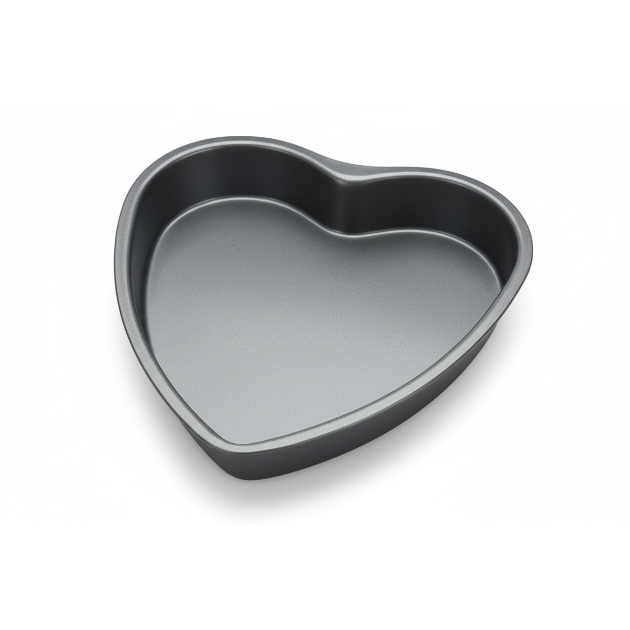 Heart-shaped baking pan on a white background