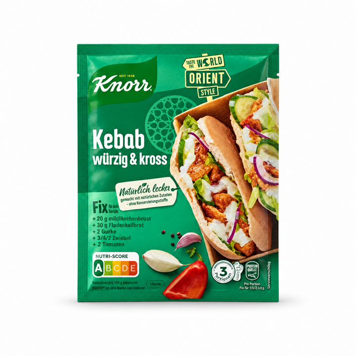 Knorr Fix Kebab Orient-style seasoning mix, 39 g packet, front view