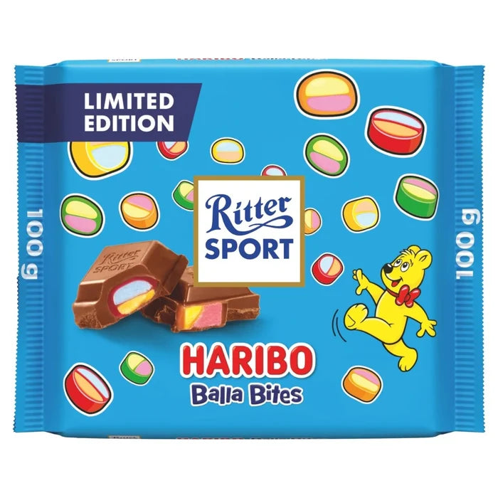 Ritter Sport Haribo Balla Bites milk chocolate, 100 g blue package