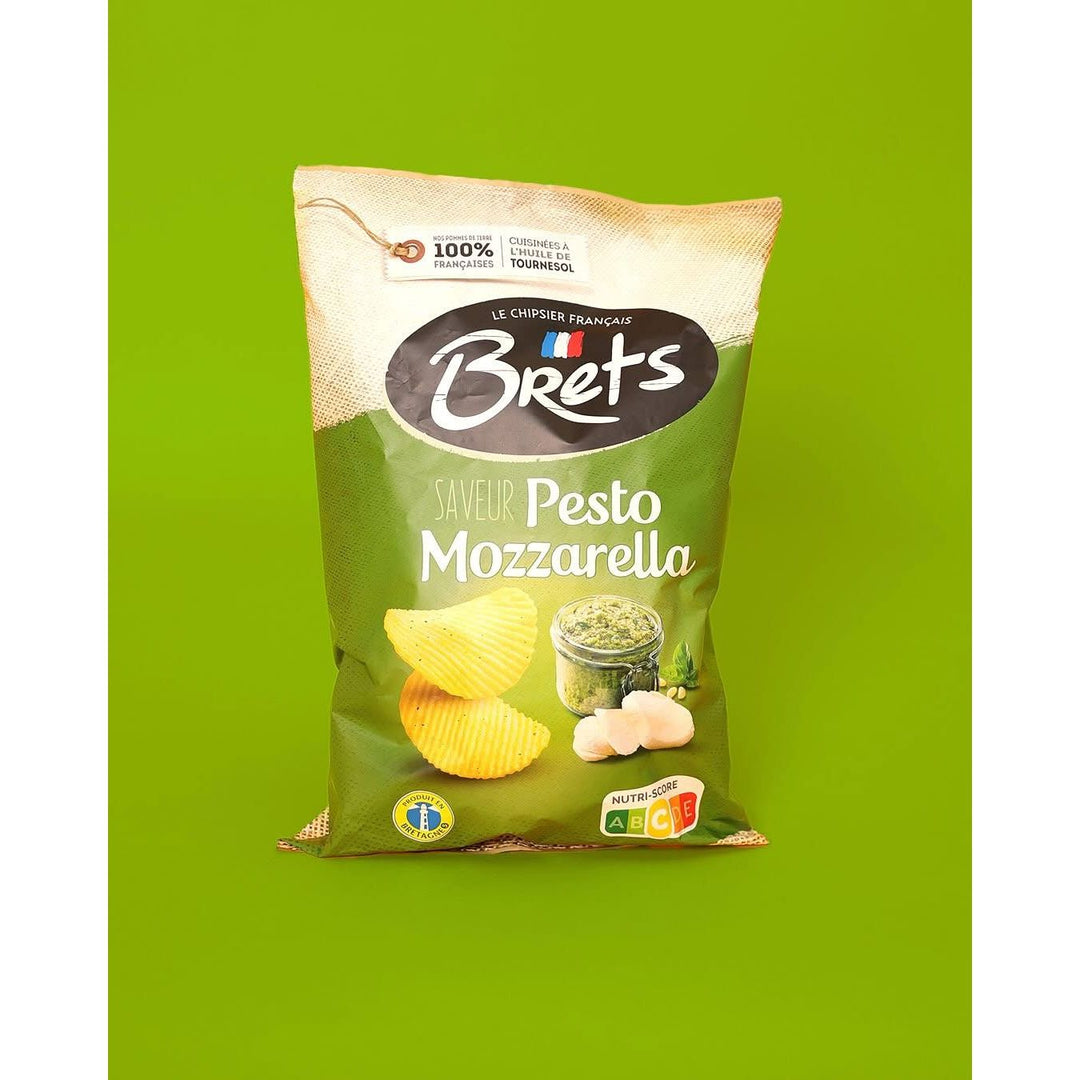 Brets Potato Chips with Pesto Mozzarella