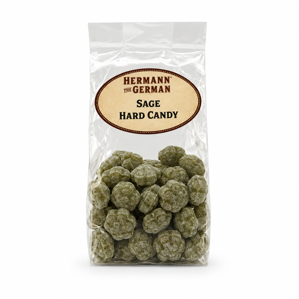 Hermann the German Sage Candy package on a white background