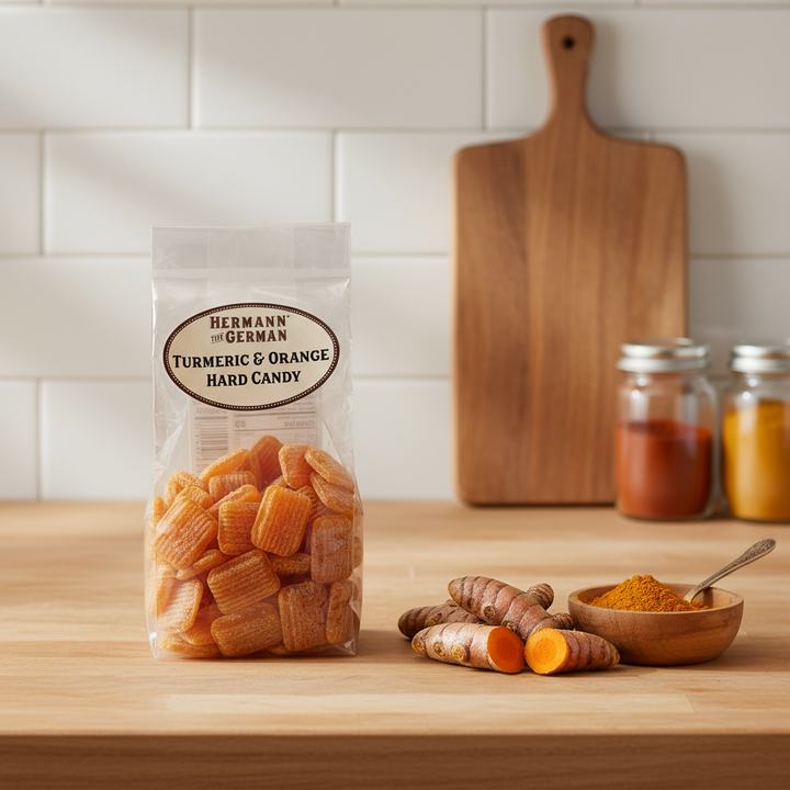 Hermann the German Tumeric & Orange Hard Candy