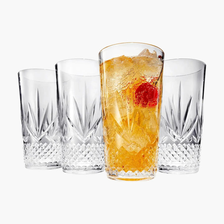 European Acrylic Unbreakable, Highball Glasses, Set of 4