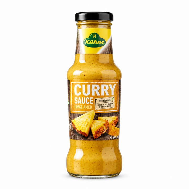 Kühne Curry Sauce bottle, front view
